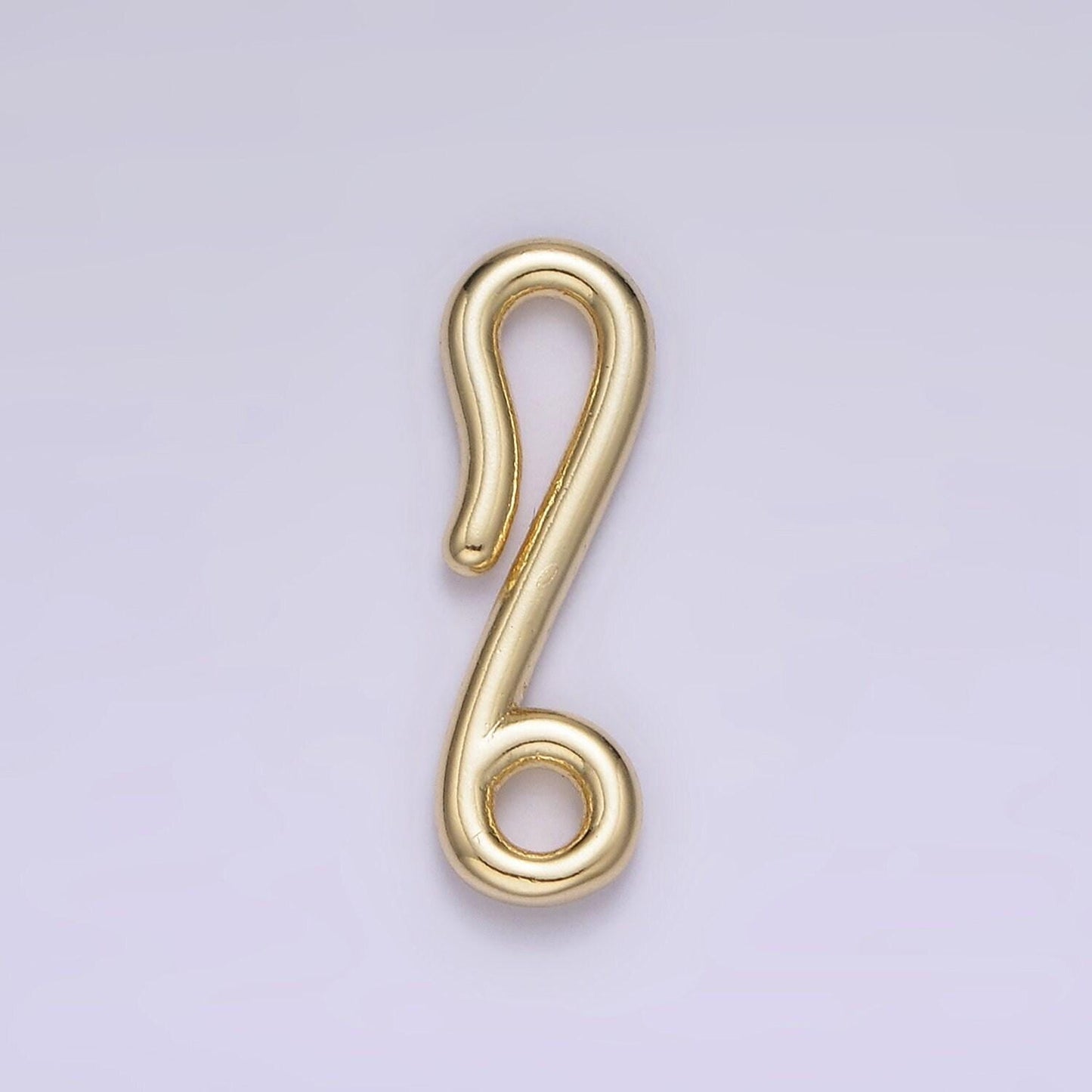 14k gold filled 20mm minimalist hook loop jewelry finding closure supply | z655