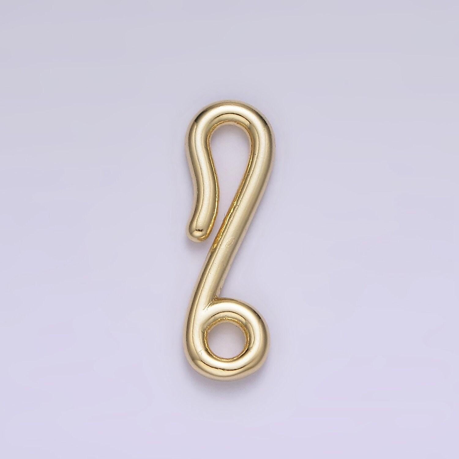 14k gold filled 20mm minimalist hook loop jewelry finding closure supply | z655