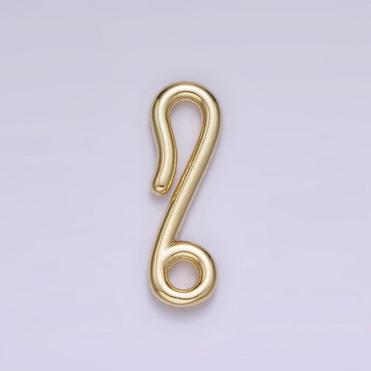 14k gold filled 20mm minimalist hook loop jewelry finding closure supply | z655