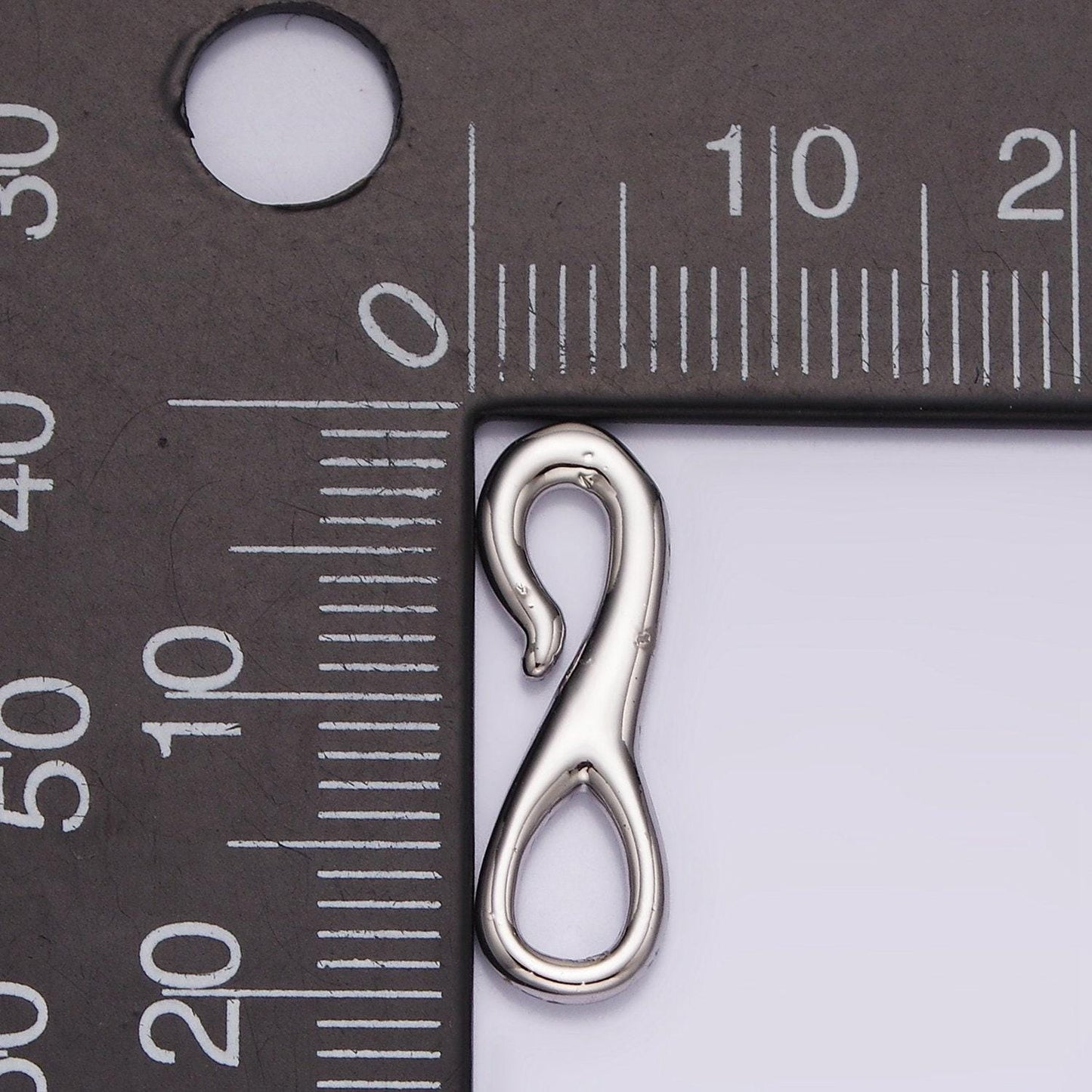 Rhodium silver plated 19.8mm s-hook curved closure clasps supply findings | z-669