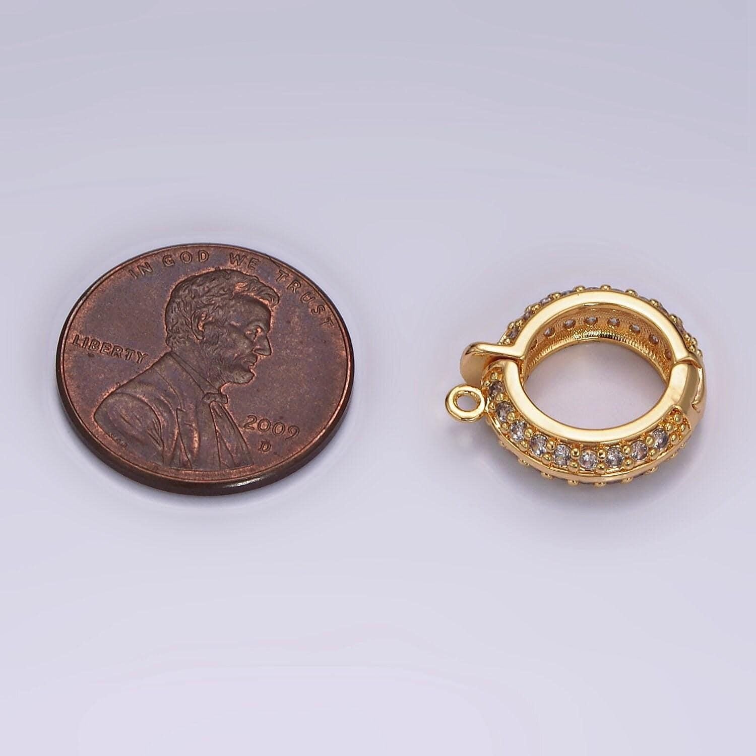 1x removable bail interchangeable pendant bail with loop for pendants and charms 14k gold filled micro pave cz clasp for jewelry making z637