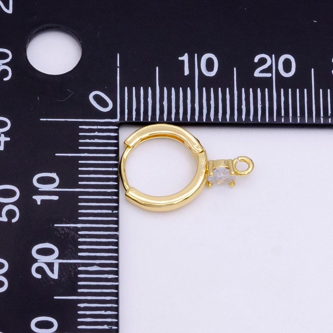 Dainty gold filled huggie w/ open link lever back hoop earring making, 16x12 mm nickel & lead free for cz earring charm making findings z614