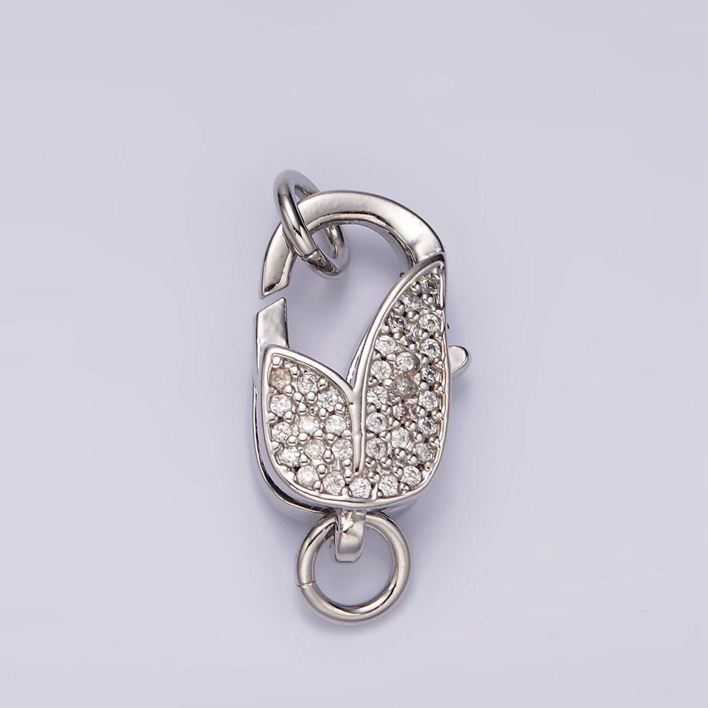 14k gold filled lobster claw clasps tulip micro paved cz jewelry closure findings supply in gold & silver | z607 z608