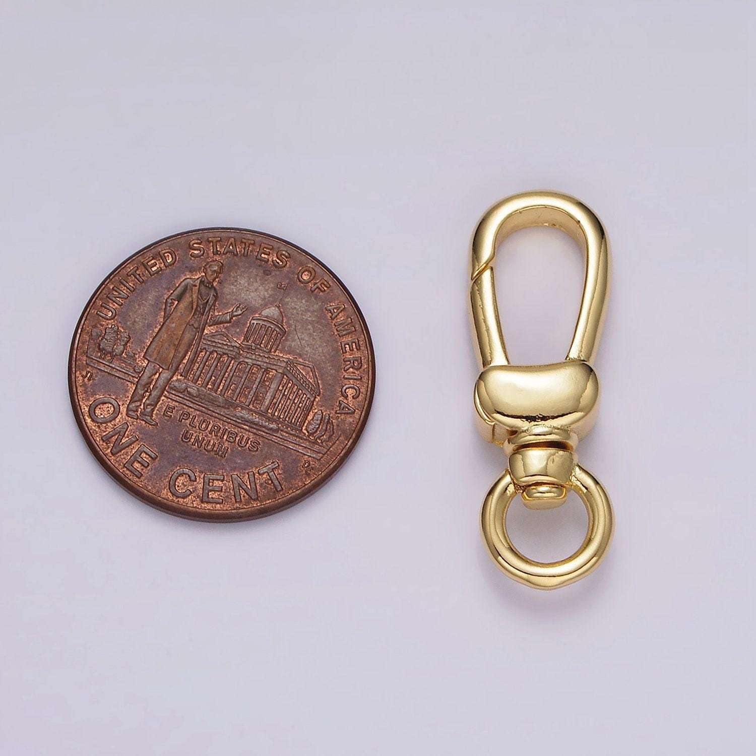 14k gold filled 25mm oblong push snap gate triggerless swivel closure Purse Charm Component | z605