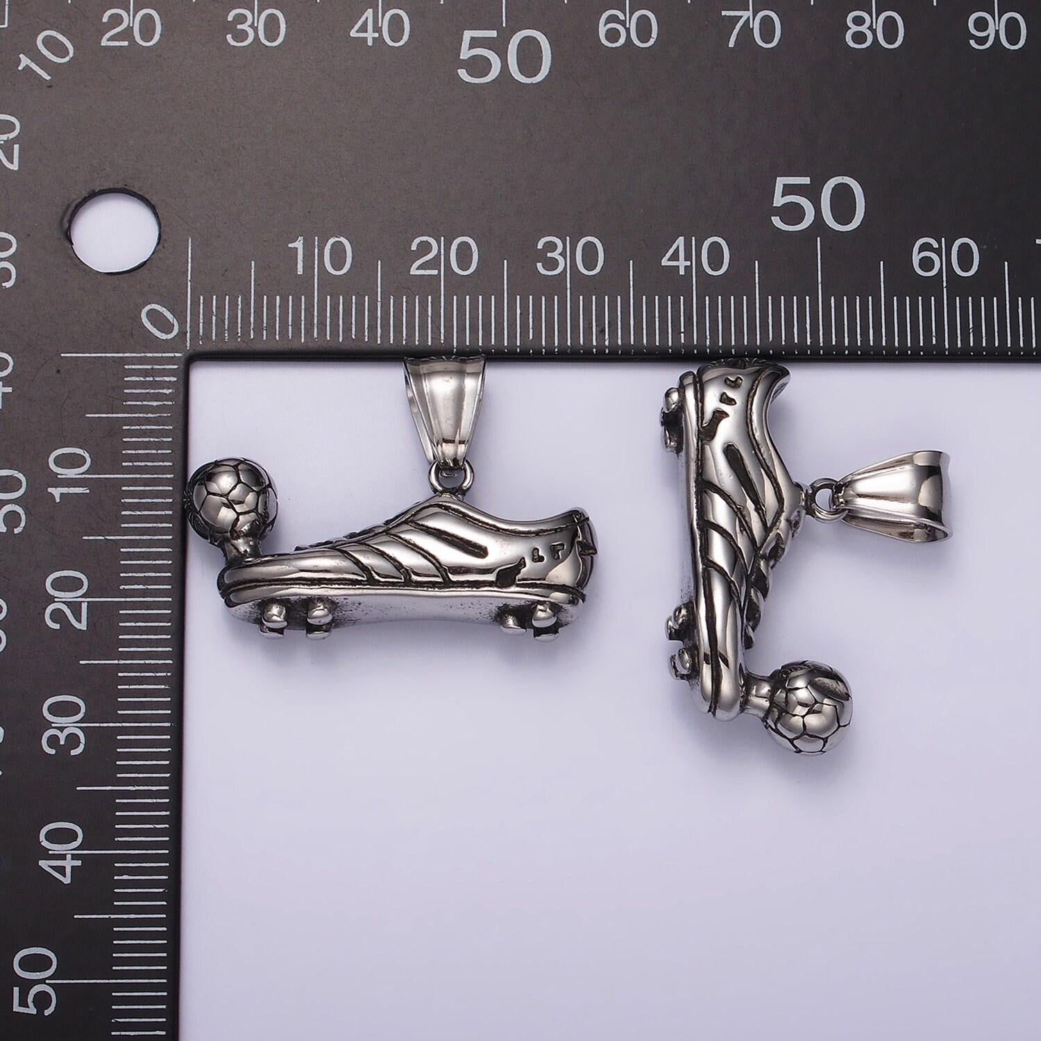Stainless steel ball soccer football shoes cleat sport pendant for boy girl gift | p1060