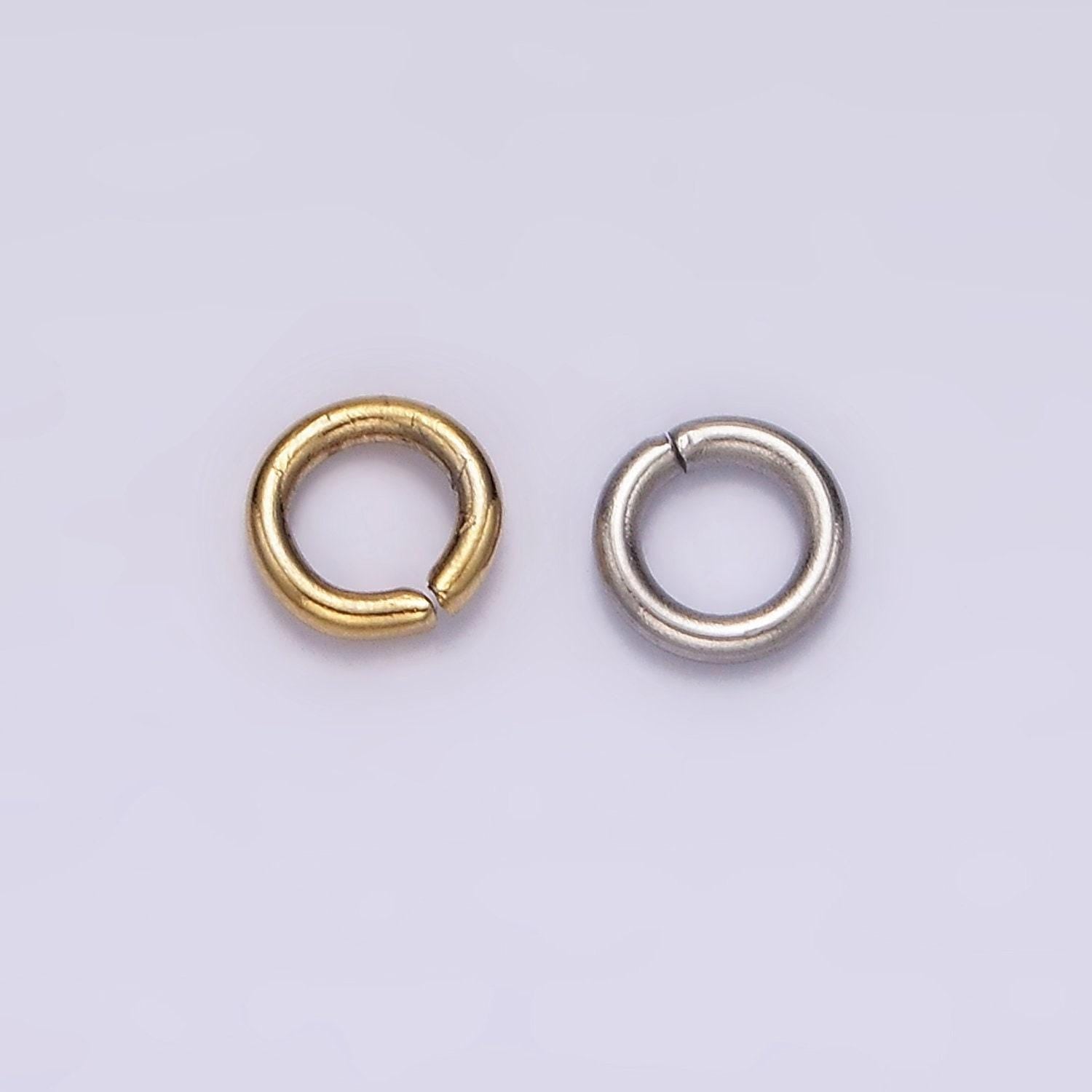Stainless steel 5mm x 1mm jump ring pack jewelry making findings supply in gold & silver | z587 z588
