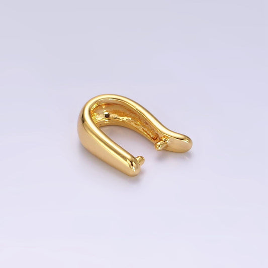 14k gold filled curved band snap bail minimalist jewelry findings supply | z583