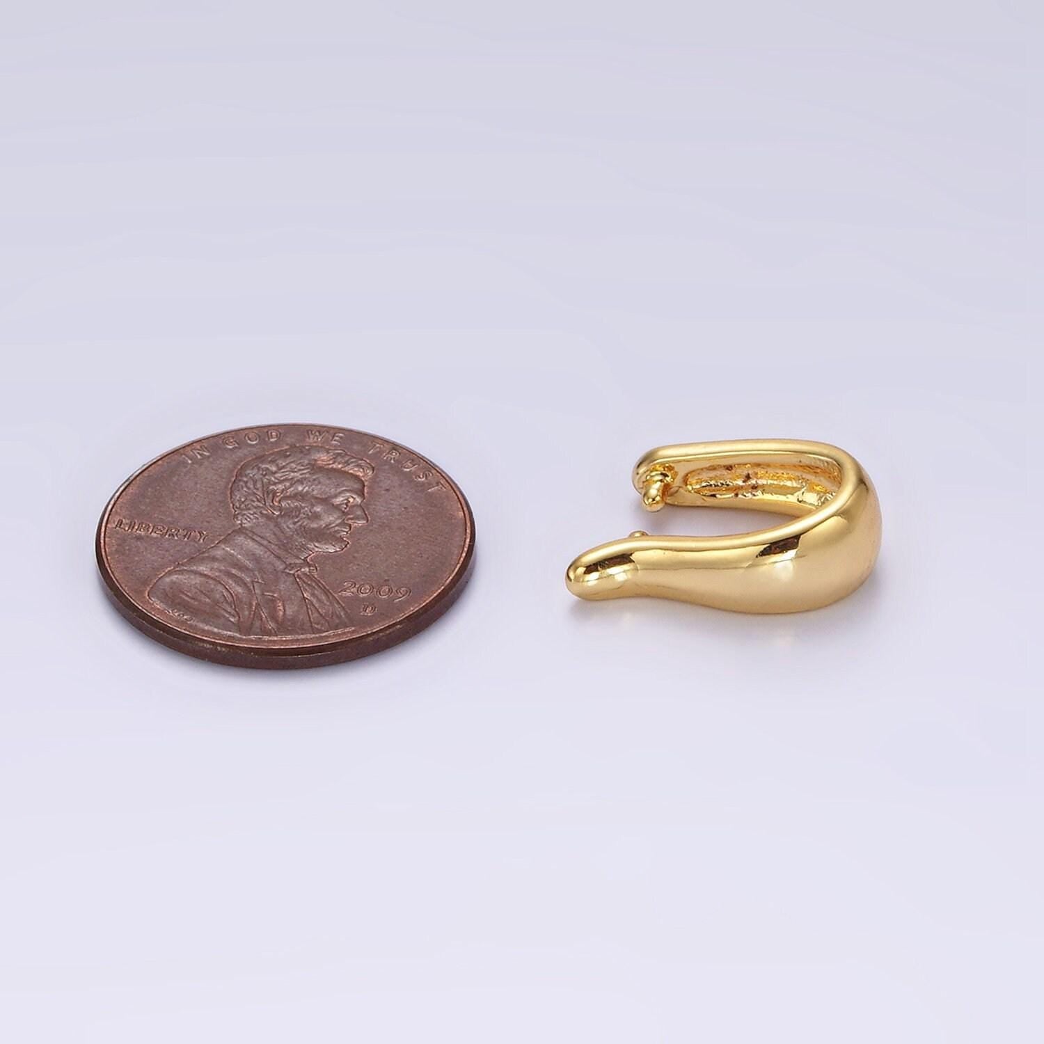14k gold filled curved band snap bail minimalist jewelry findings supply | z583