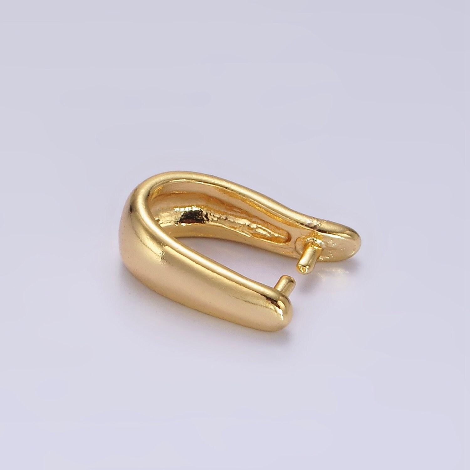 14k gold filled 11mm curved snap bail minimalist jewelry findings supply | z582