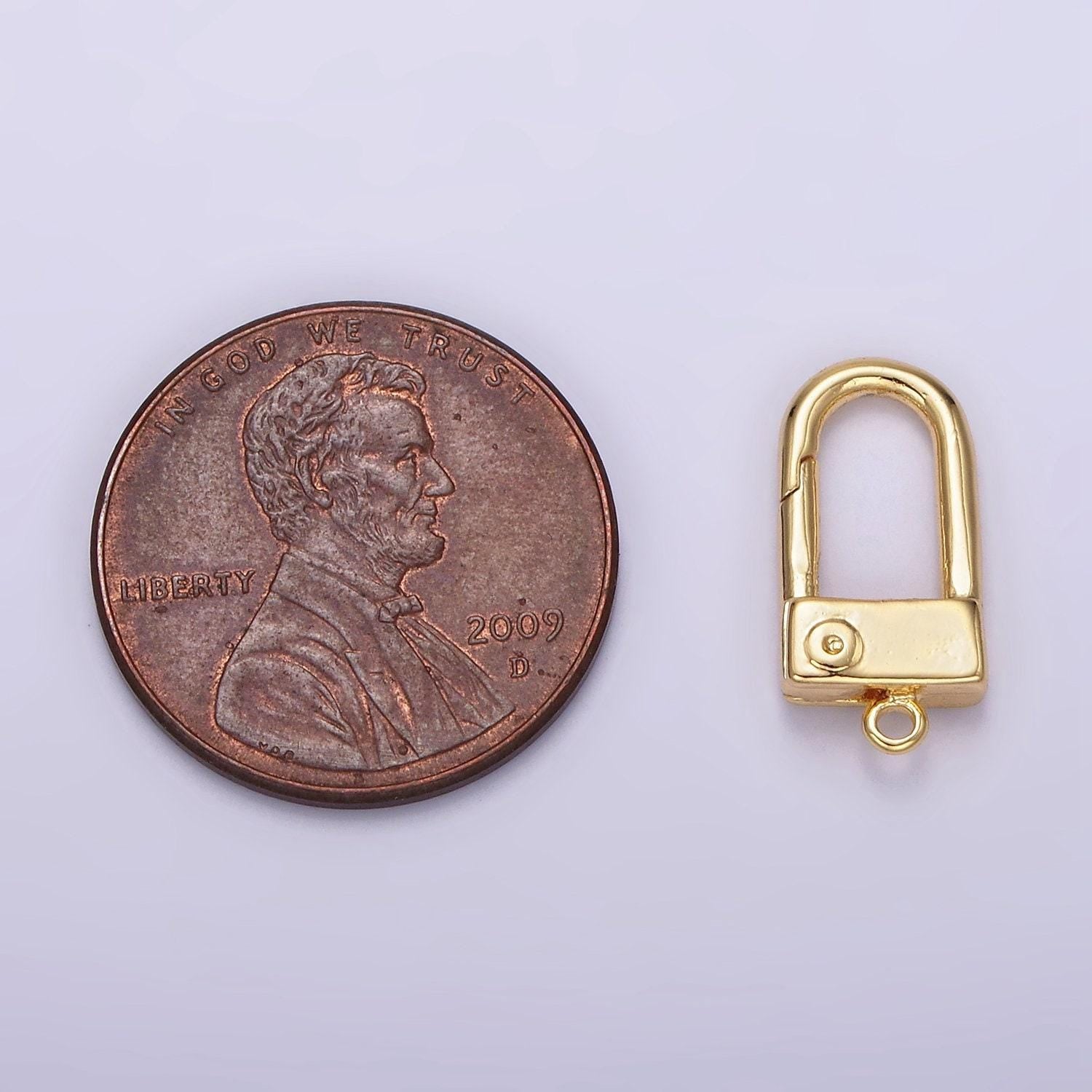 24k gold filled 15mm half oblong push spring gate jewelry findings supply | z577