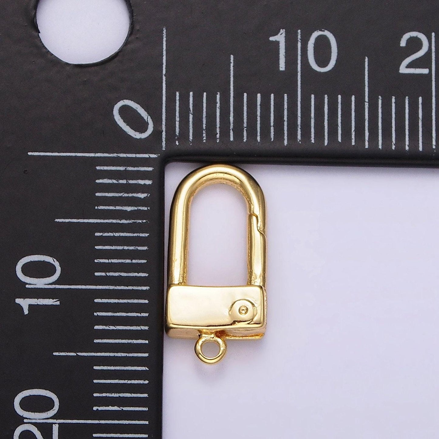 24k gold filled 15mm half oblong push spring gate jewelry findings supply | z577