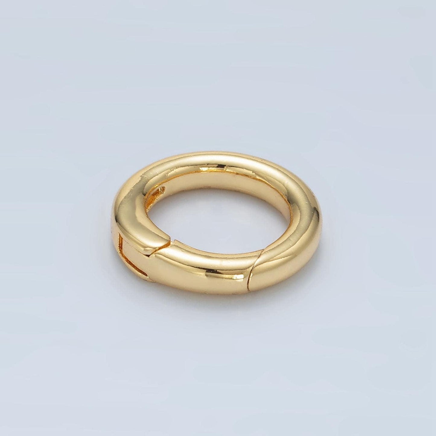 24k gold filled 14mm push round spring gate ring  findings supply | l-077