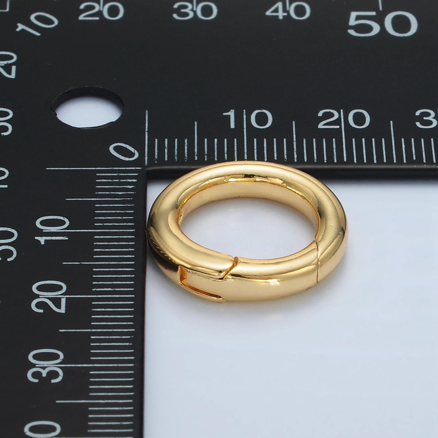 24k gold filled 19.6mm push round spring gate ring findings supply | l-077