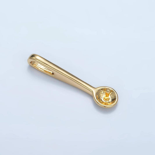 Mini ice cream scoop spoon kitchen measurement charm in 24k gold filled findings | z-571