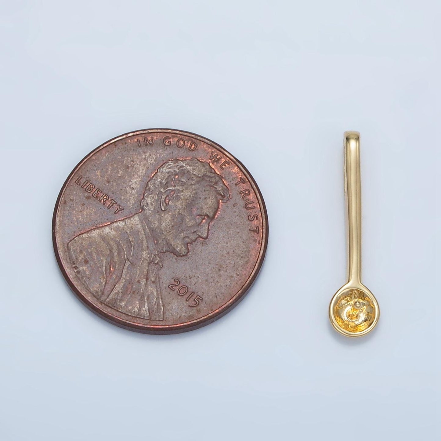 Mini ice cream scoop spoon kitchen measurement charm in 24k gold filled findings | z-571