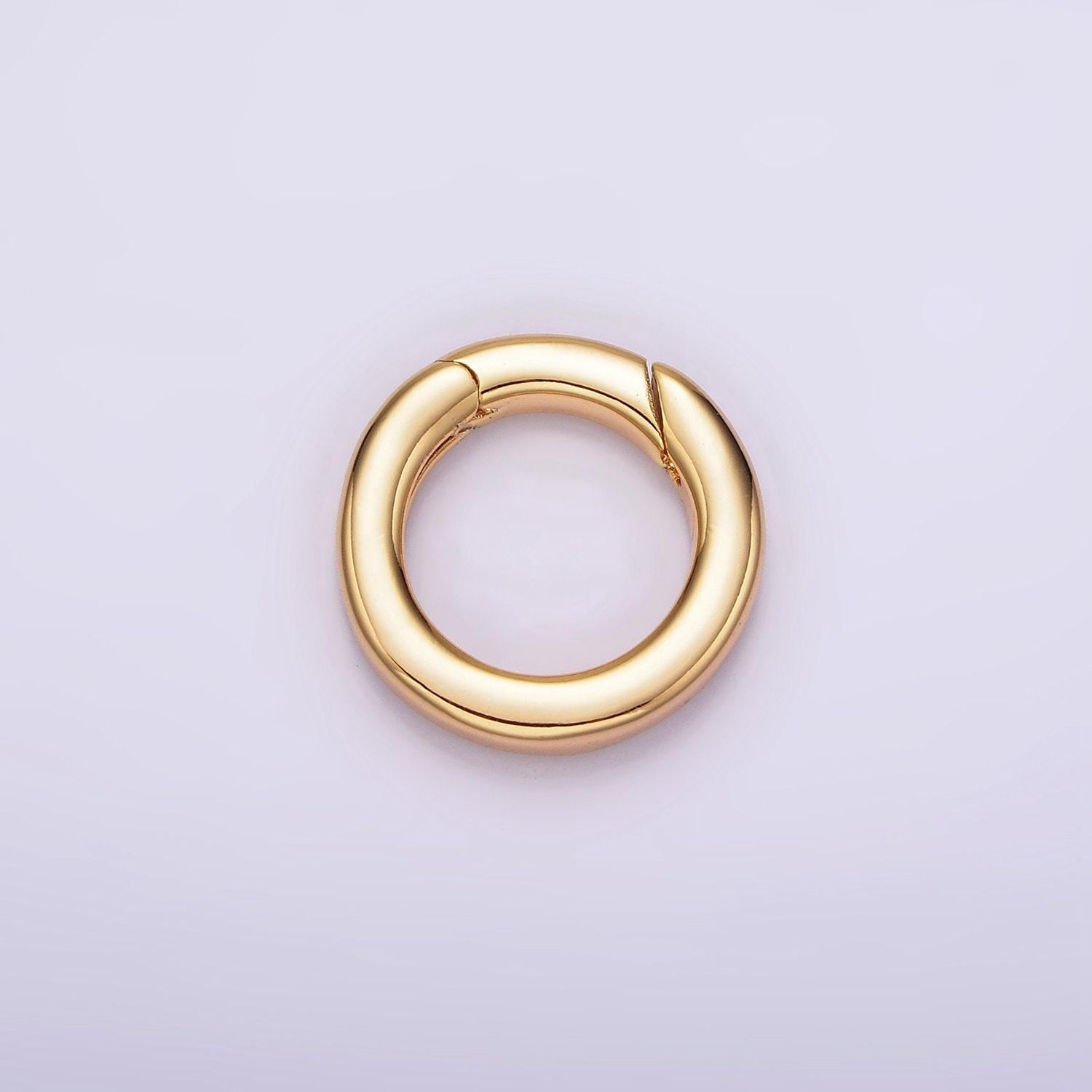 Dainty gold spring gate ring, push gate ring 20mm round circle ring charm holder gold clasp for jewelry clasp z-520