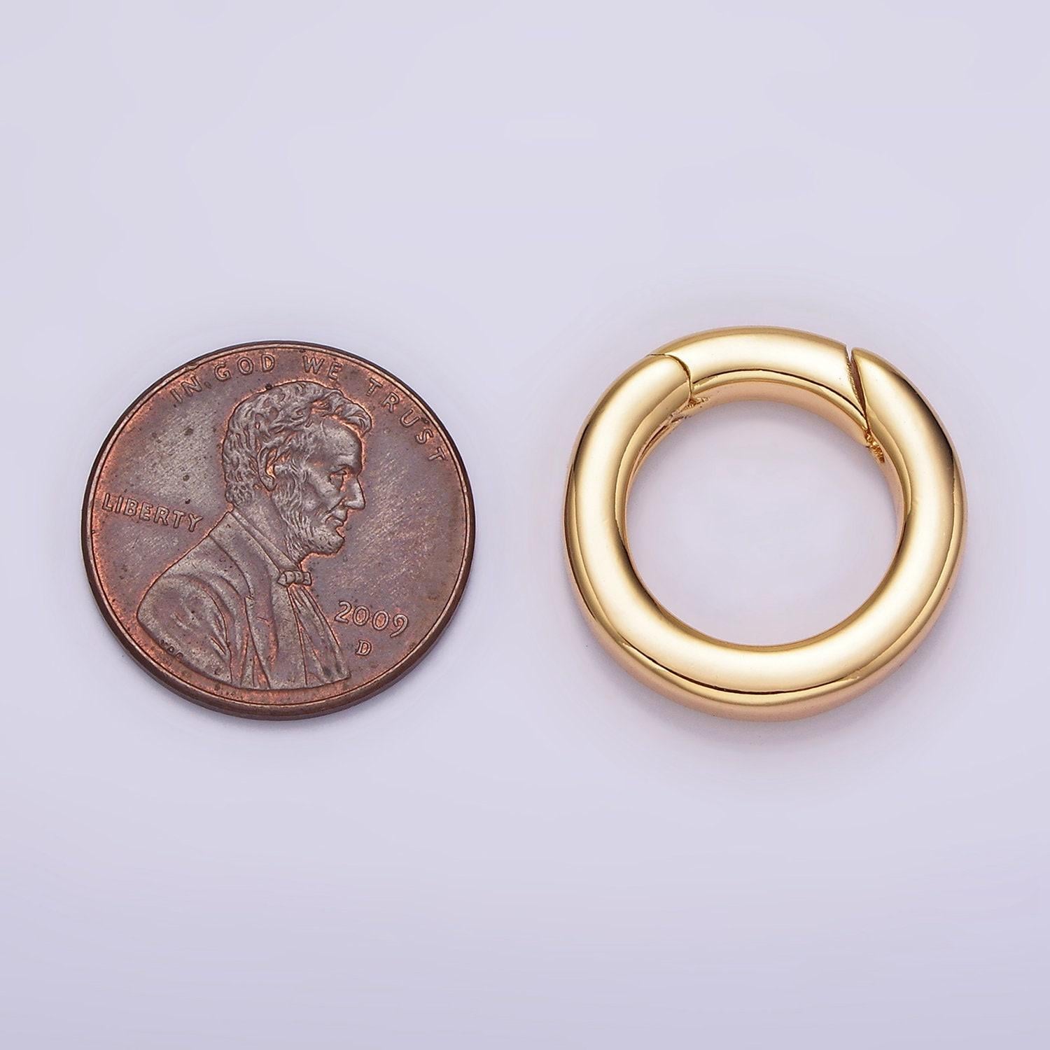 Dainty gold spring gate ring, push gate ring 20mm round circle ring charm holder gold clasp for jewelry clasp z-520