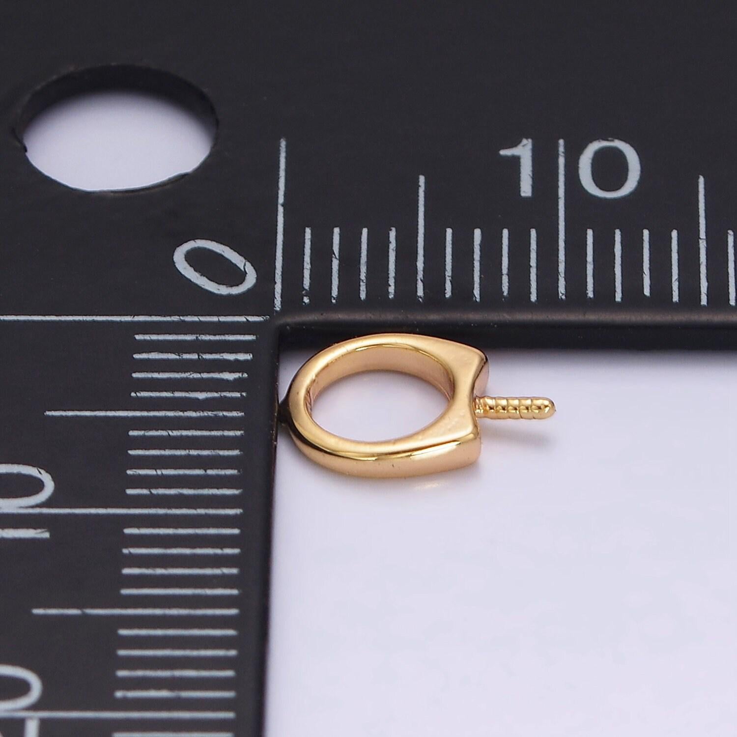 18k gold filled round plain peg bail hold for half drill pearl and bead bail charm jewelry findings supplies | z488