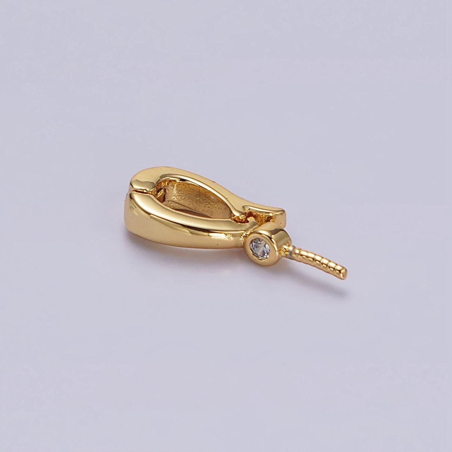 14k gold filled clear cz drill snap interchangeable charm holder jewelry supply in gold & silver | z481 z482