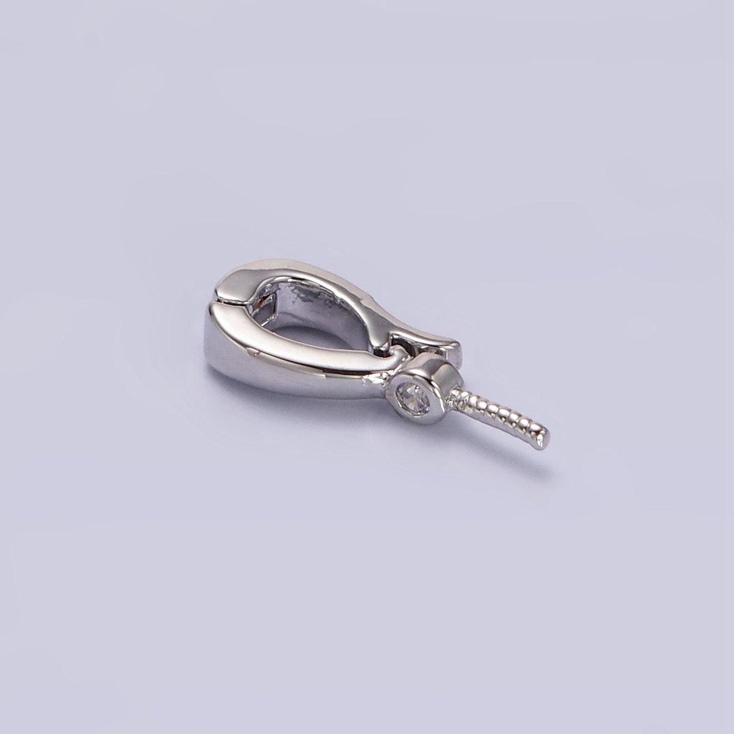 14k gold filled clear cz drill snap interchangeable charm holder jewelry supply in gold & silver | z481 z482