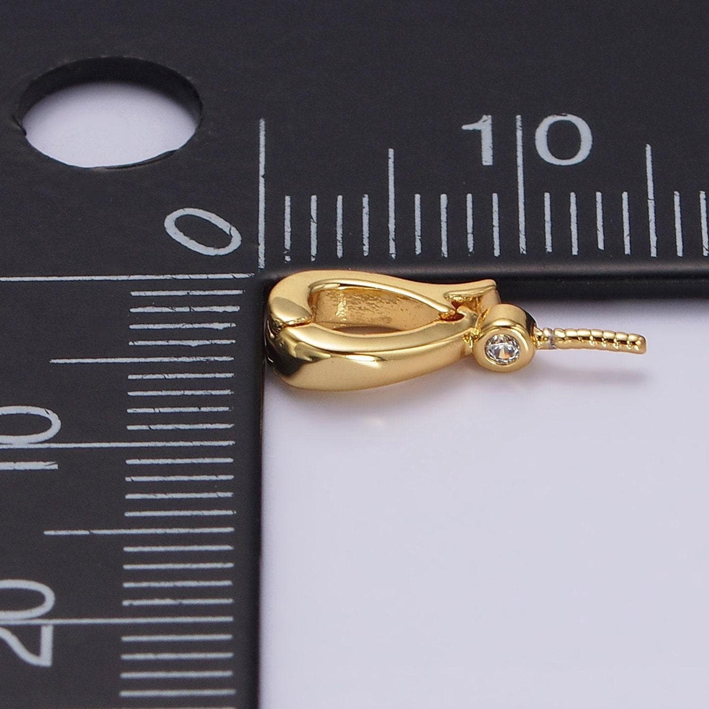 14k gold filled clear cz drill snap interchangeable charm holder jewelry supply in gold & silver | z481 z482