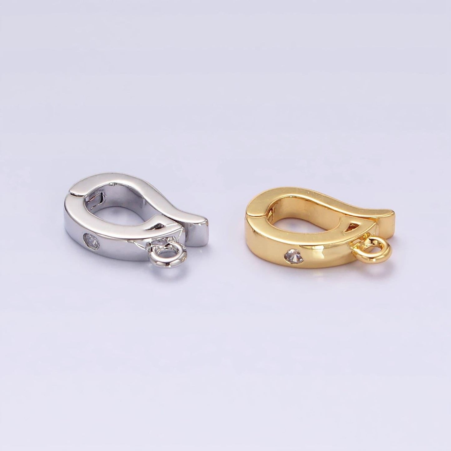 14k gold filled clear cz snap interchangeable charm holder jewelry supply in gold & silver | z479 z480