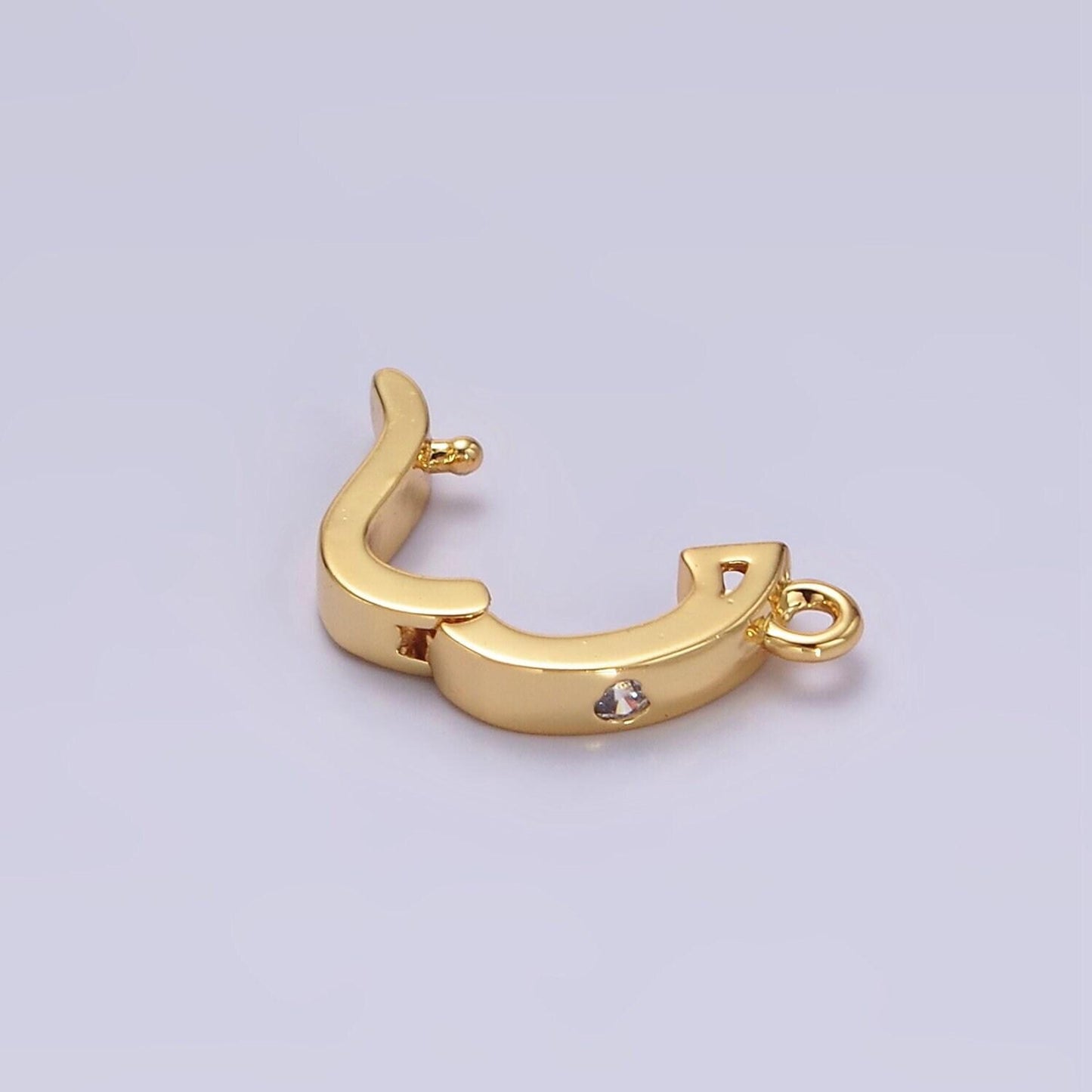 14k gold filled clear cz snap interchangeable charm holder jewelry supply in gold & silver | z479 z480
