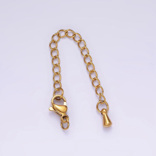 Dainty star gold stainless steel chain extender with lobster clasp for bracelet necklace component | z-463