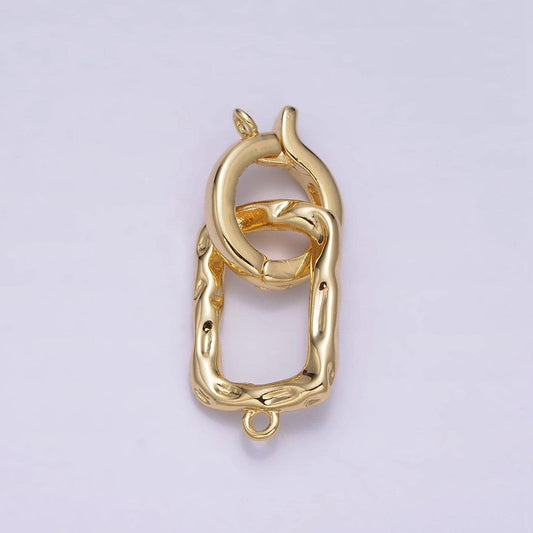 24k gold filled interchangeable charm holder hammered open oblong drop jewelry making supply | z448