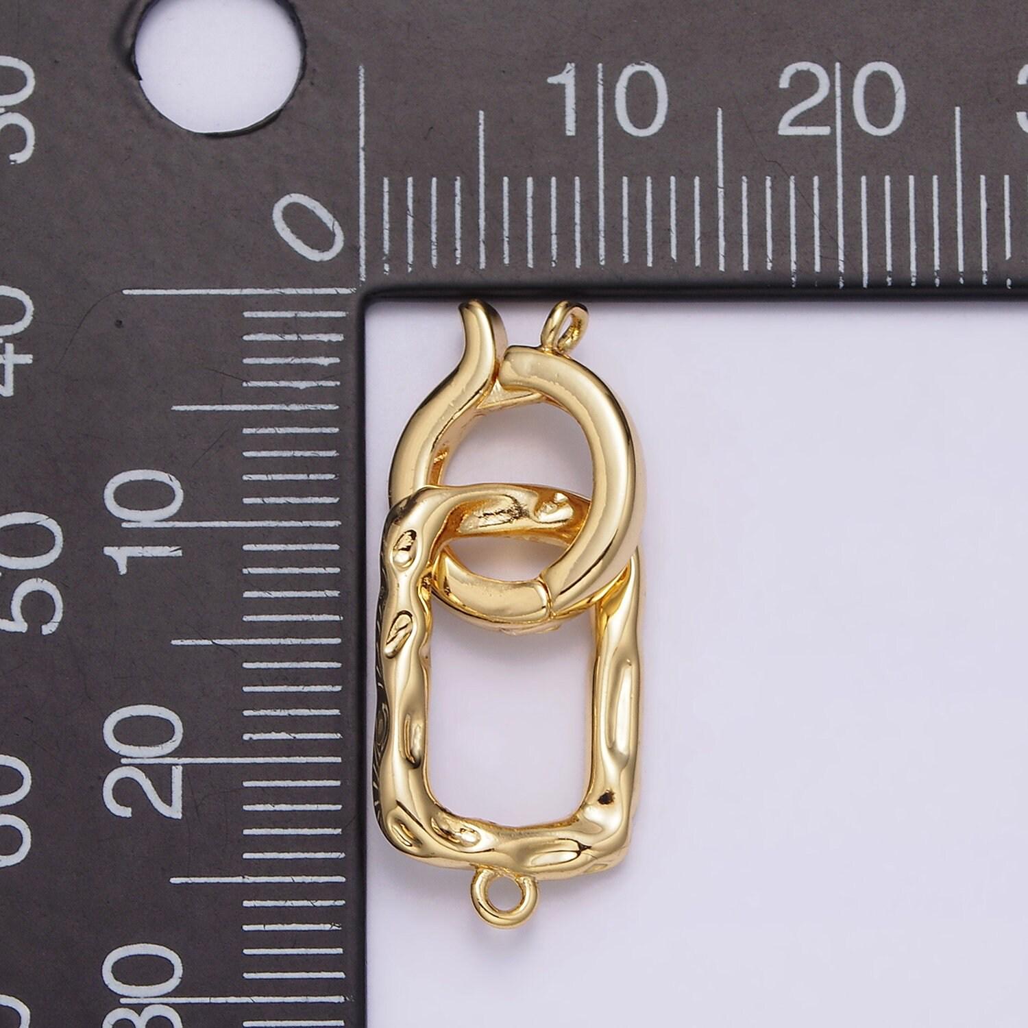 24k gold filled interchangeable charm holder hammered open oblong drop jewelry making supply | z448