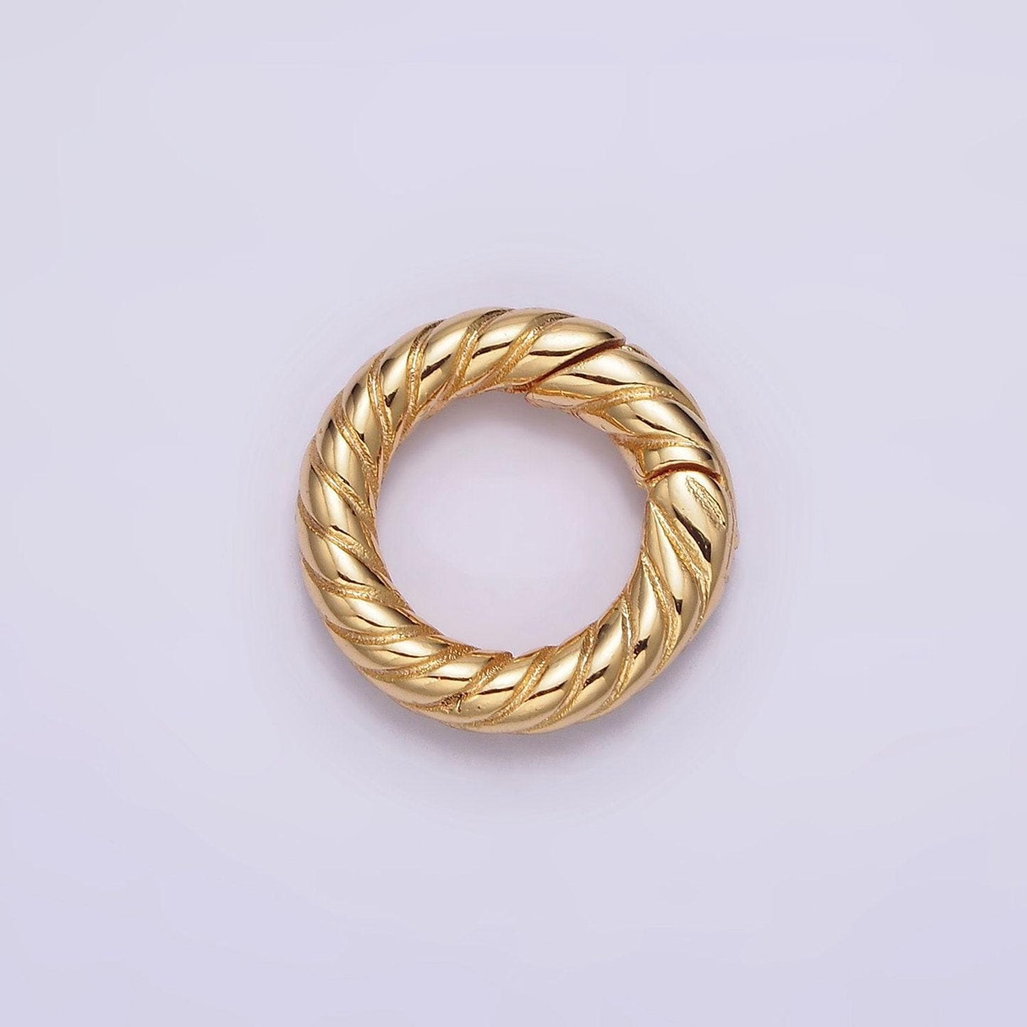 1 pc twisted gold spring gate ring, 15 mm marine rope push gate ring, charm holder clasp for connector, wristlet holder z-436