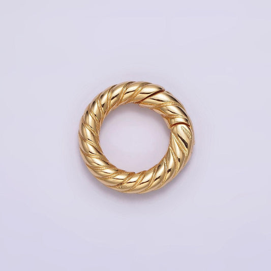 1 pc twisted gold spring gate ring, 15 mm marine rope push gate ring, charm holder clasp for connector, wristlet holder z-436