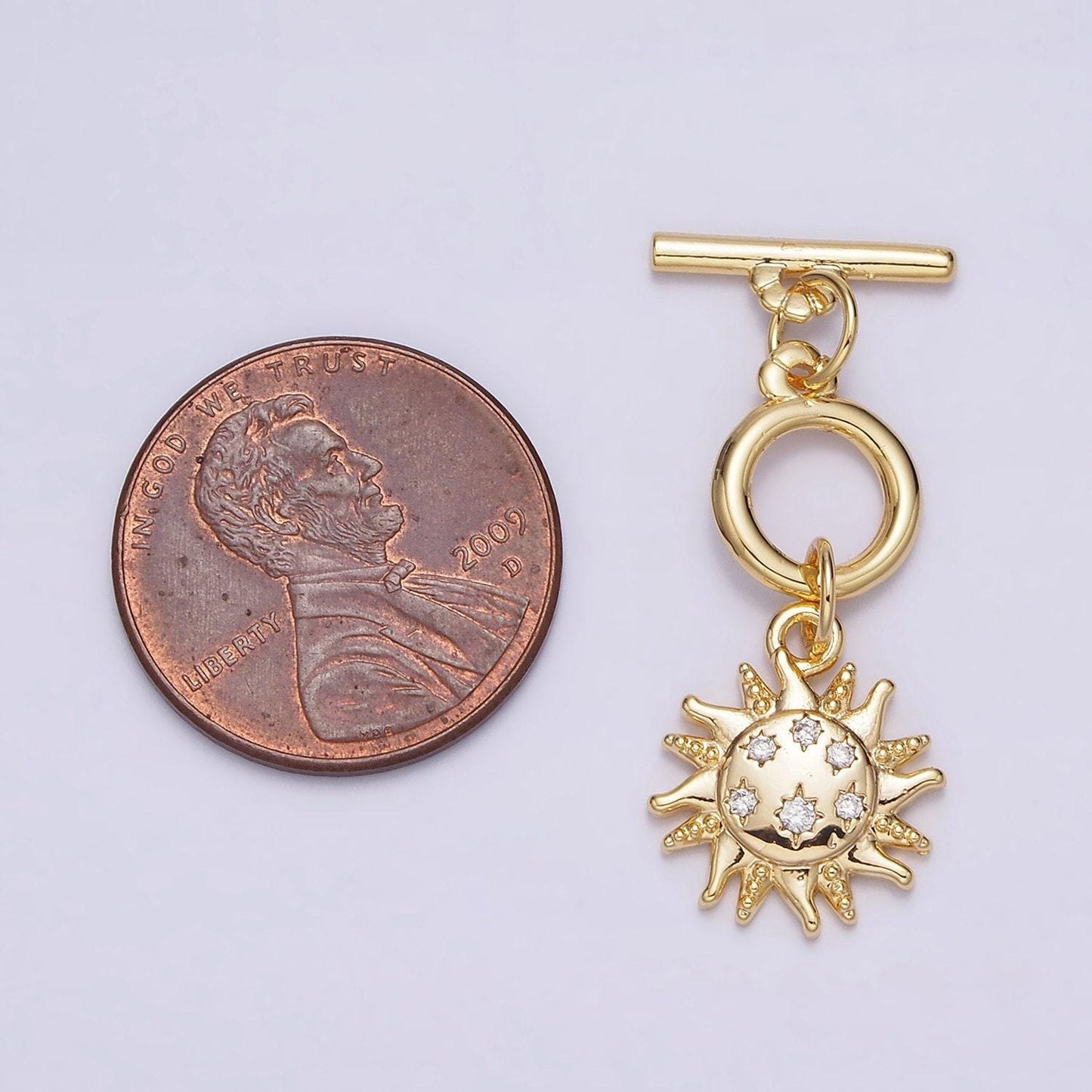 Micro pave gold toggle clasp, gold round sun celestial ot clasp fancy design ot clasp bulk supply for bracelet necklace component z-434