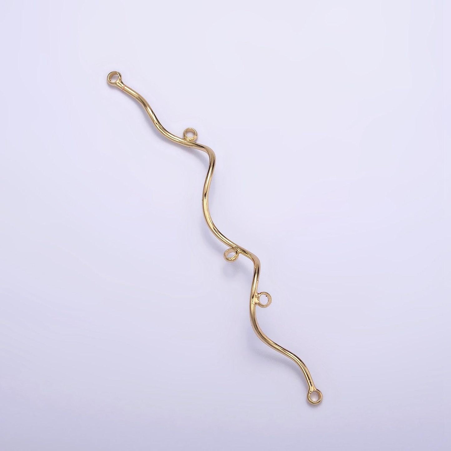 16k gold filled 1 pair 63mm wavy spiral multiple loop charm holder necklace earring jewelry supply | z433