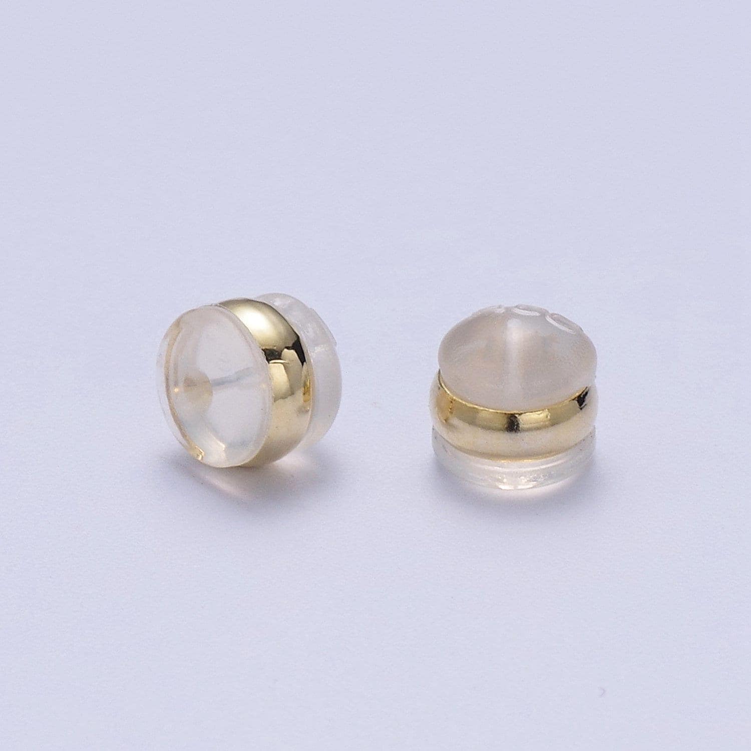 10 pair gold silicone earring backs comfort pads help sagging earlobes 5.4x4.8mm jewelry earring findings supplies