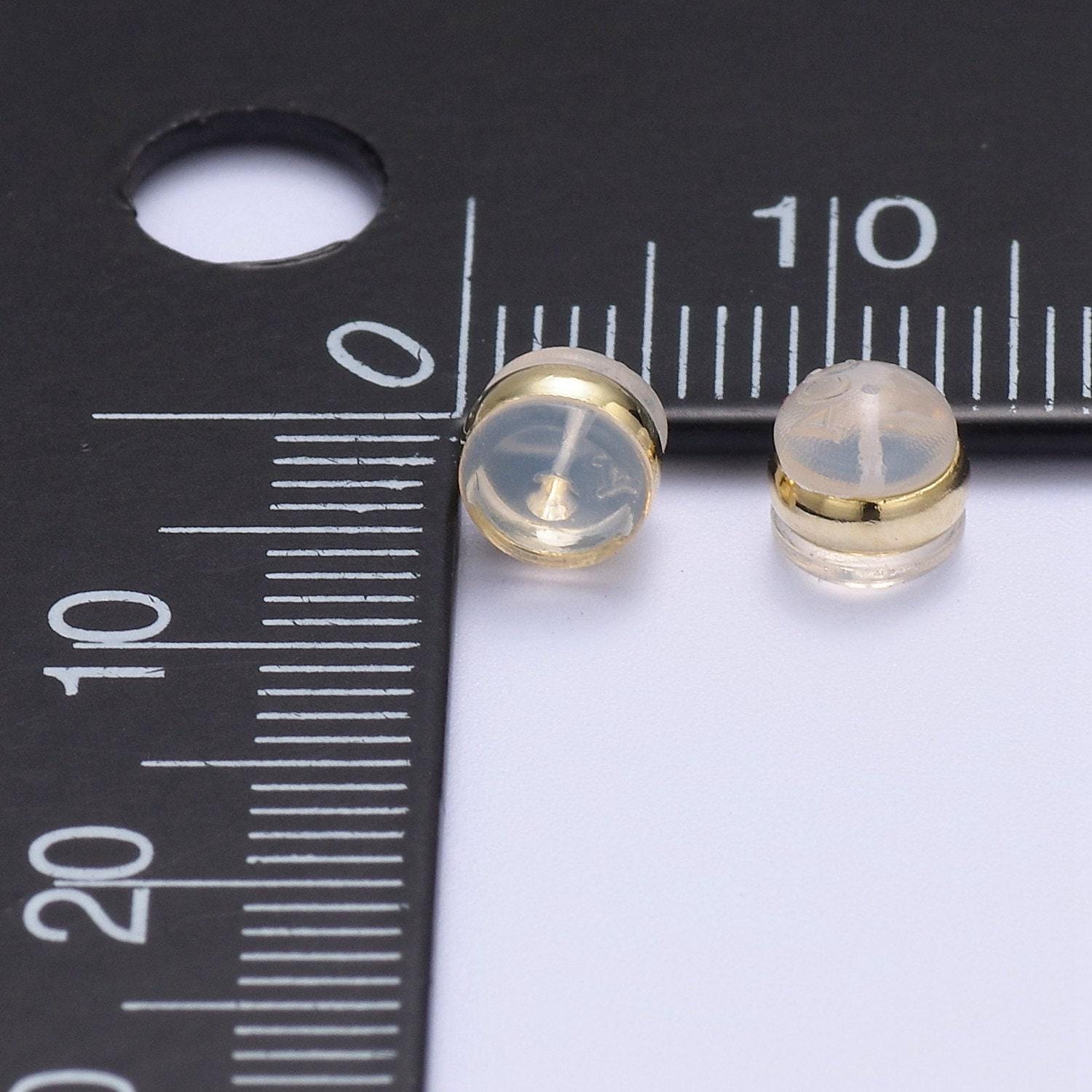 10 pair gold silicone earring backs comfort pads help sagging earlobes 5.4x4.8mm jewelry earring findings supplies