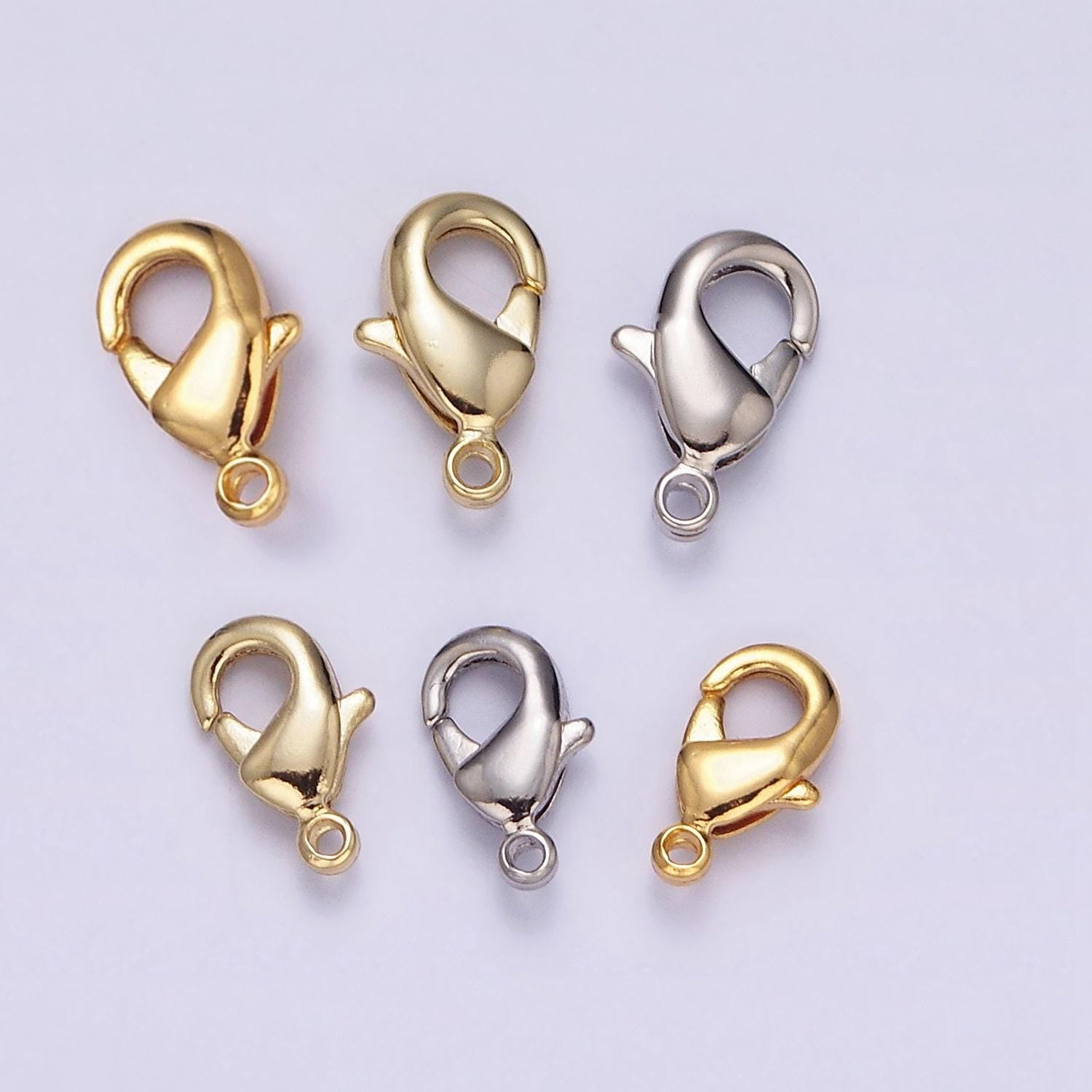 1 piece lobster clasp gold filled 8mm, 9.5mm lobster claw clasps closure jewelry making supply in gold & silver | z413, z416