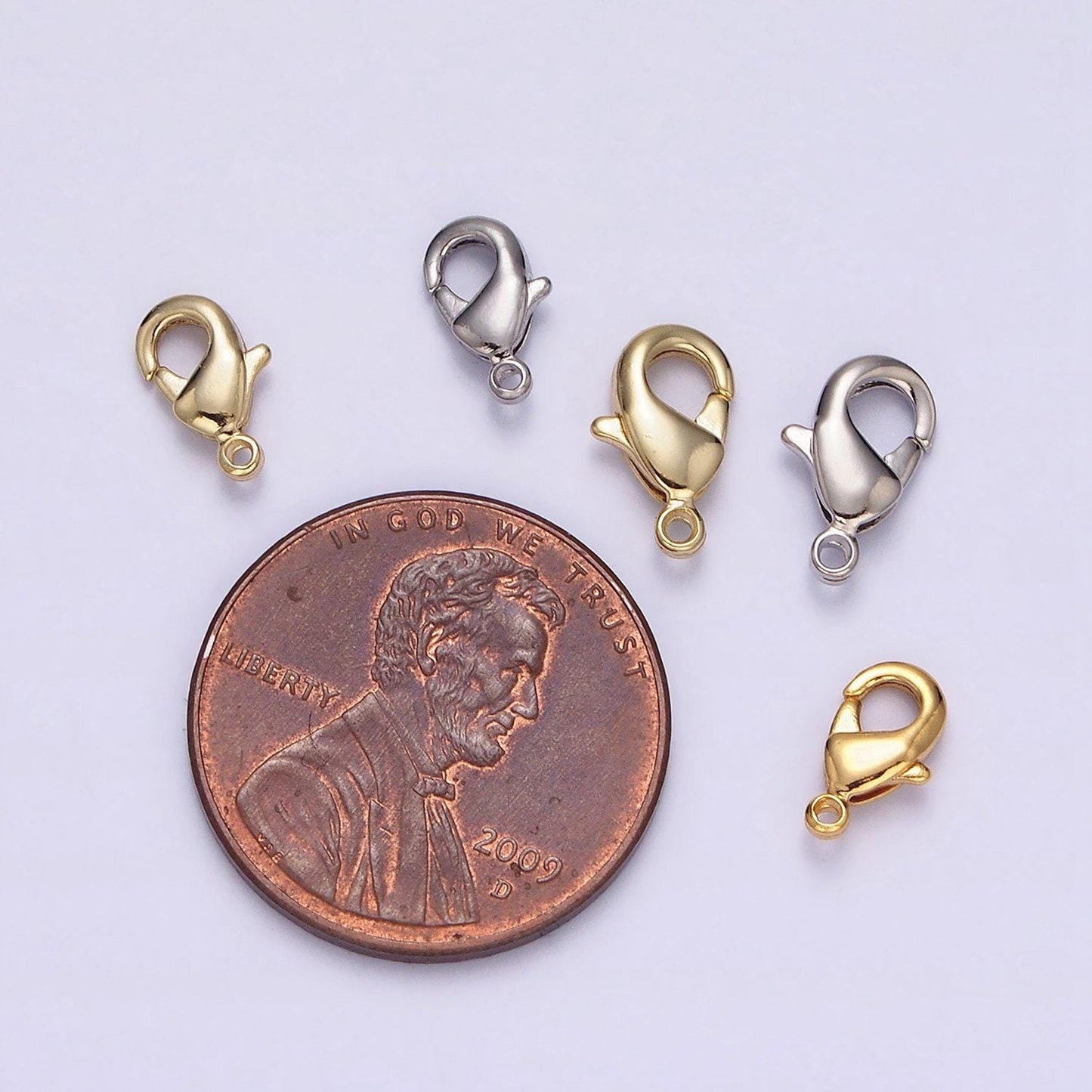 1 piece lobster clasp gold filled 8mm, 9.5mm lobster claw clasps closure jewelry making supply in gold & silver | z413, z416