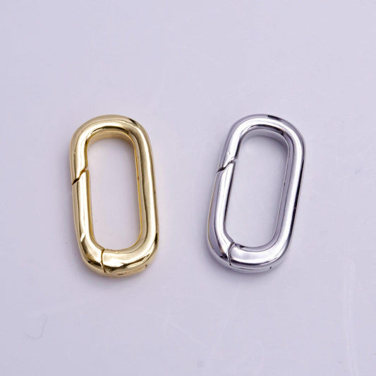 Oval spring clasp, gold silver spring carabiner clasp, dainty minimalist clasp for jewelry making z408 k135