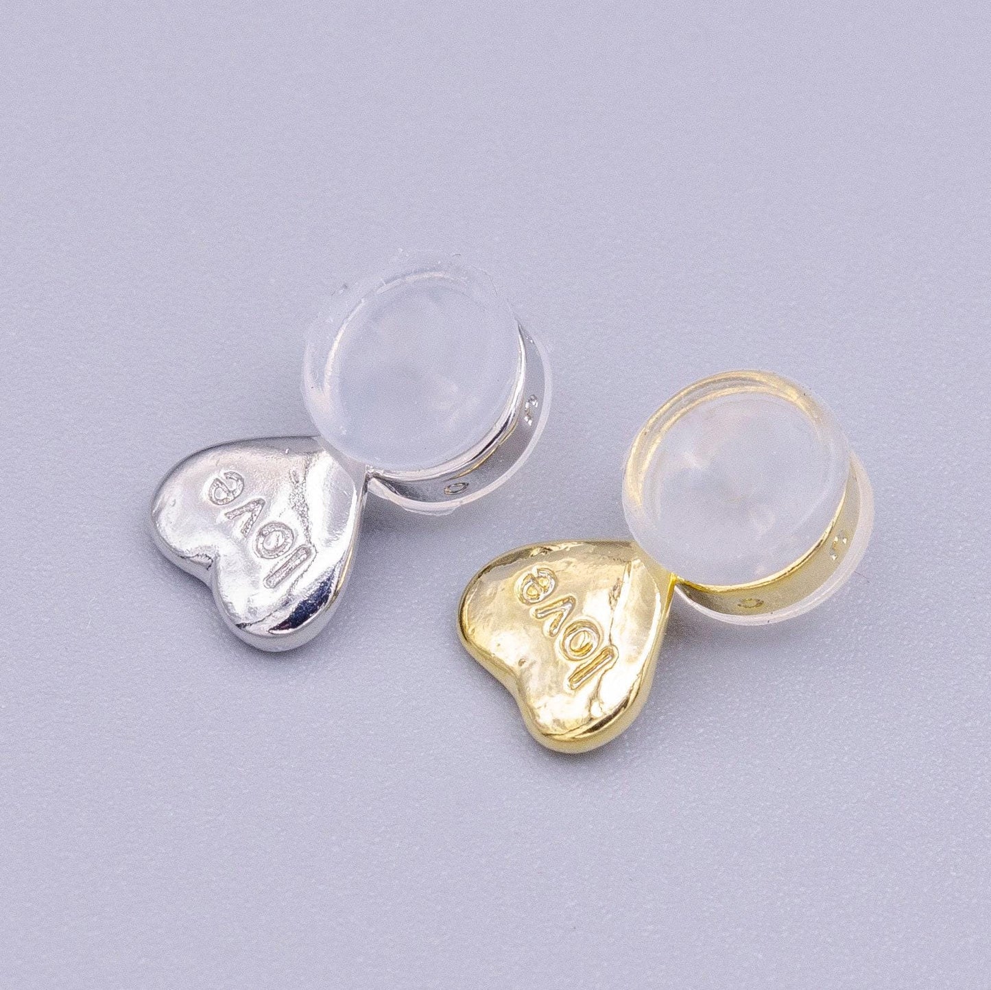 2 pieces gold / silver silicone earring backs for heavy earrings lifting earrings backs support hypoallergenic comfy earring back z358