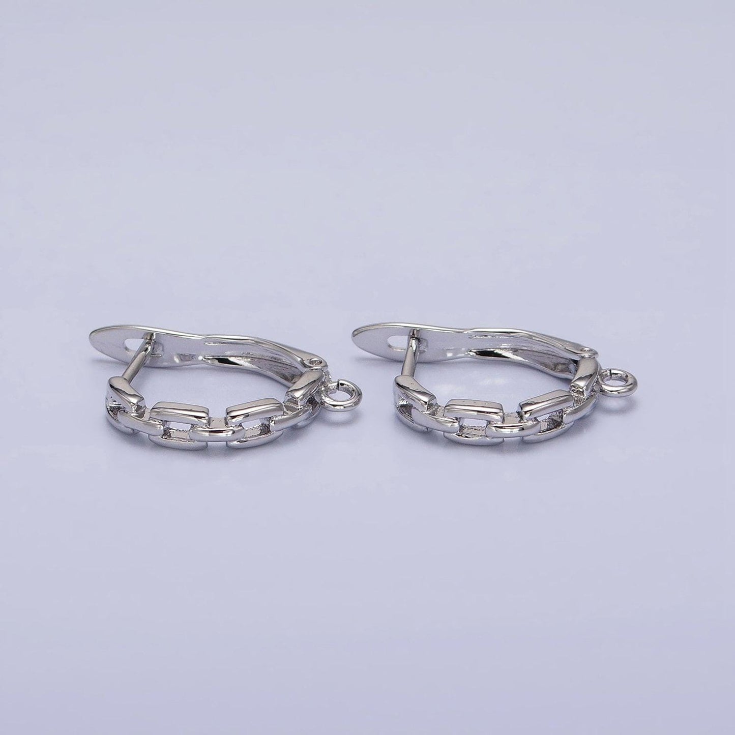 16k gold filled paper clip link chain open link english lock earrings supply in silver & gold | z208 z381