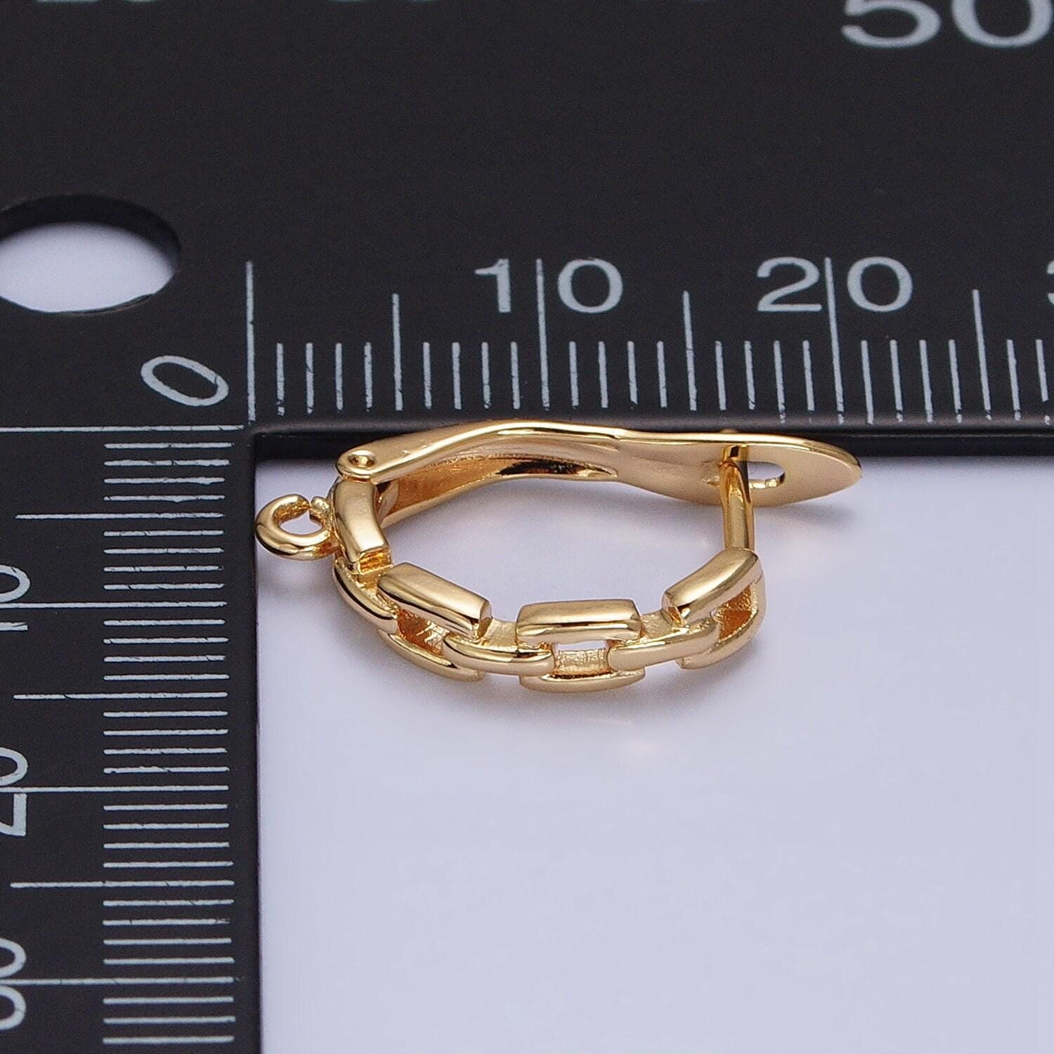 16k gold filled paper clip link chain open link english lock earrings supply in silver & gold | z208 z381