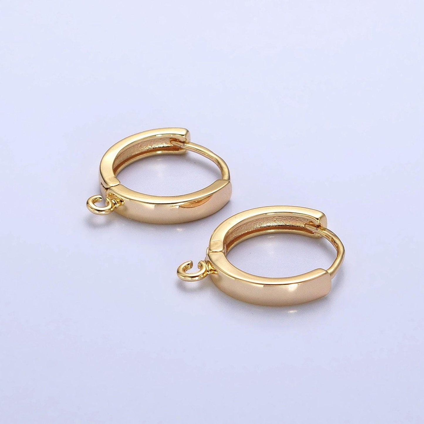Silver open loop 15.5mm huggie earrings in silver and gold| z-335