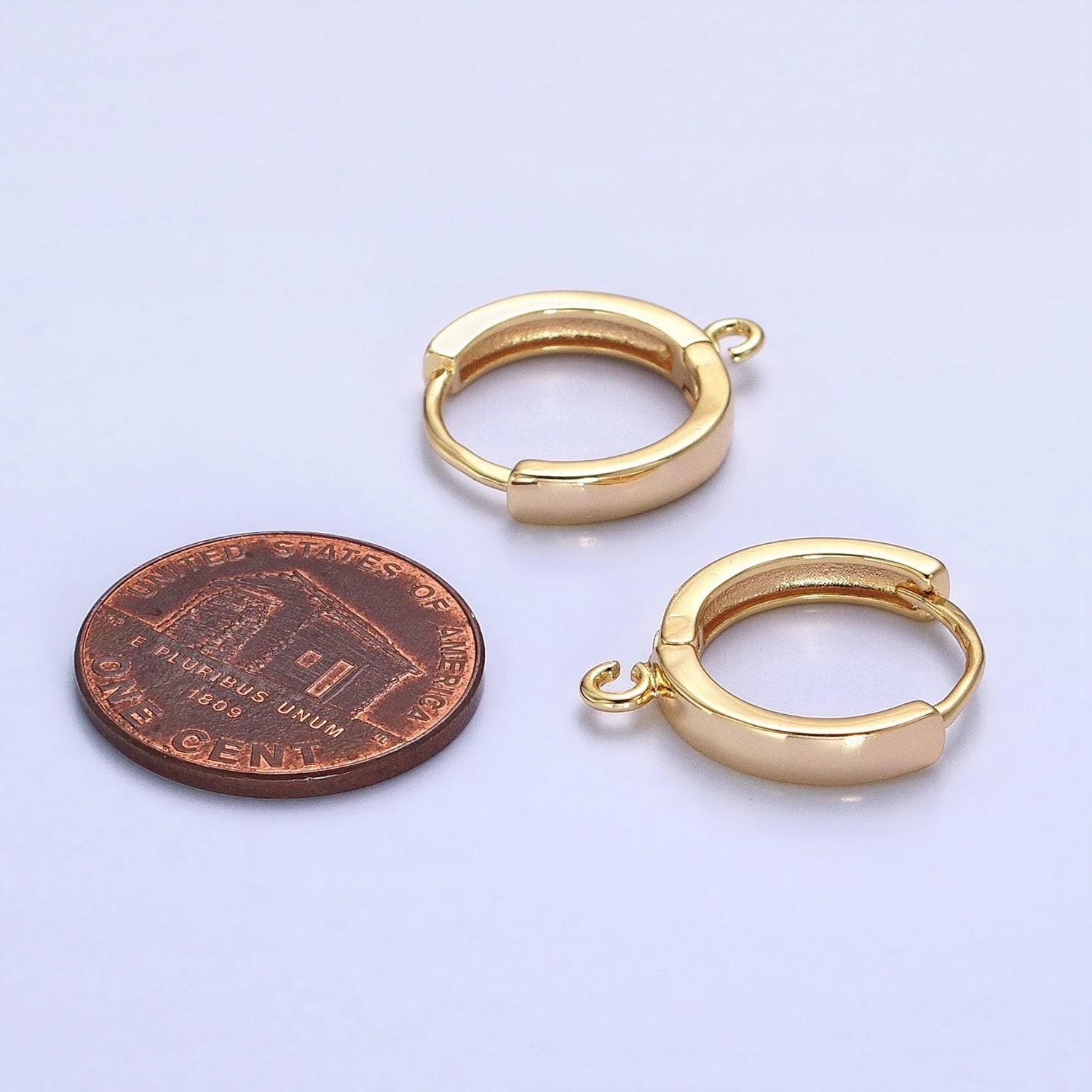 Silver open loop 15.5mm huggie earrings in silver and gold| z-335