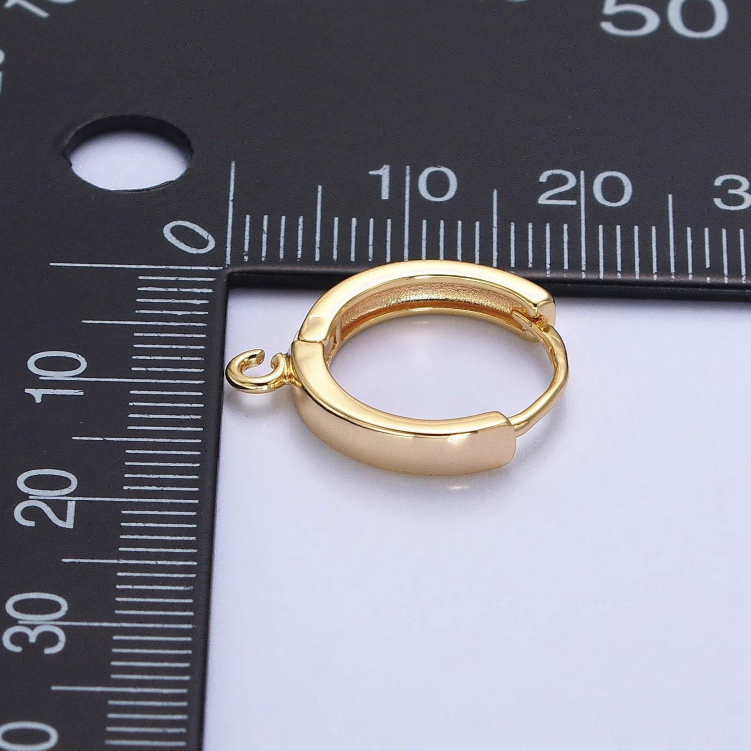 Silver open loop 15.5mm huggie earrings in silver and gold| z-335