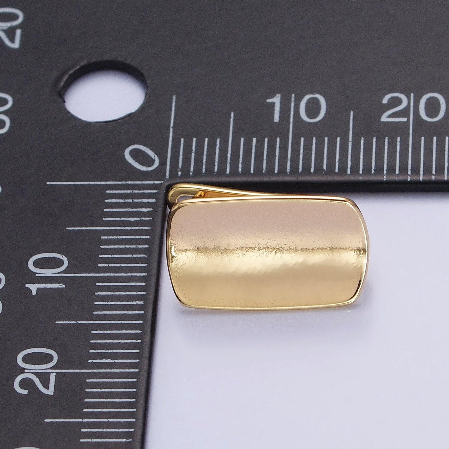 Dainty rectangle gold filled huggie open link lever back earring making, 16x11 mm, nickel & lead free for earring charm making finding z333