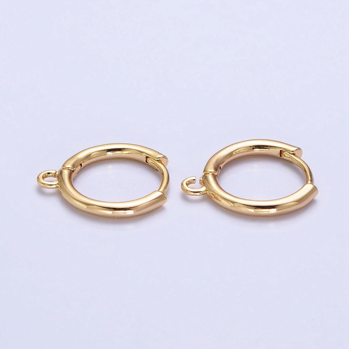Geometric open loop 12mm huggies in gold & silver earring supply | z-326 z-327