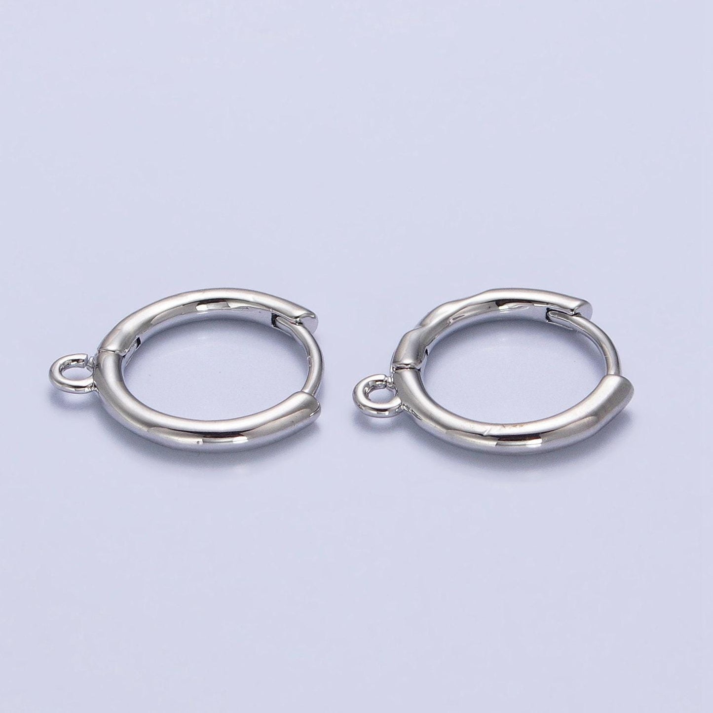 Geometric open loop 12mm huggies in gold & silver earring supply | z-326 z-327