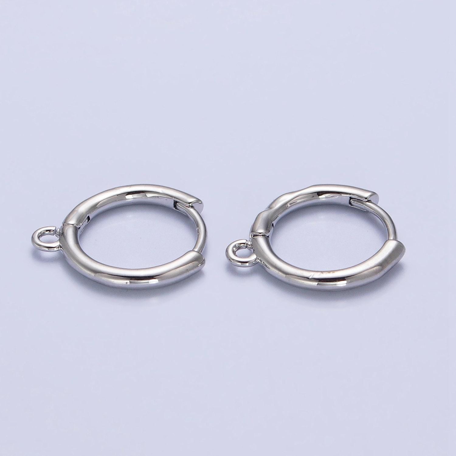 Geometric open loop 12mm huggies in gold & silver earring supply | z-326 z-327
