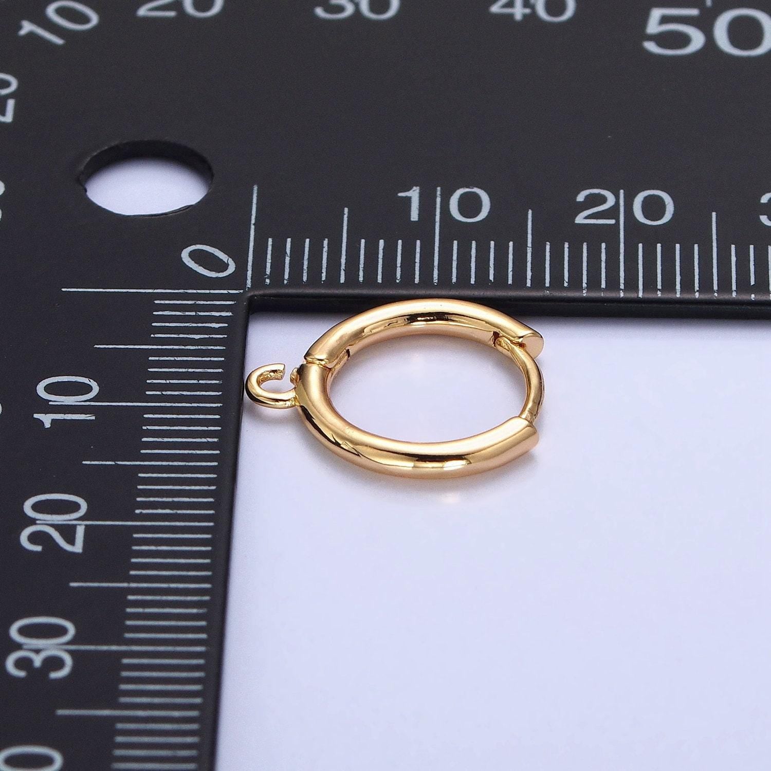 Geometric open loop 12mm huggies in gold & silver earring supply | z-326 z-327
